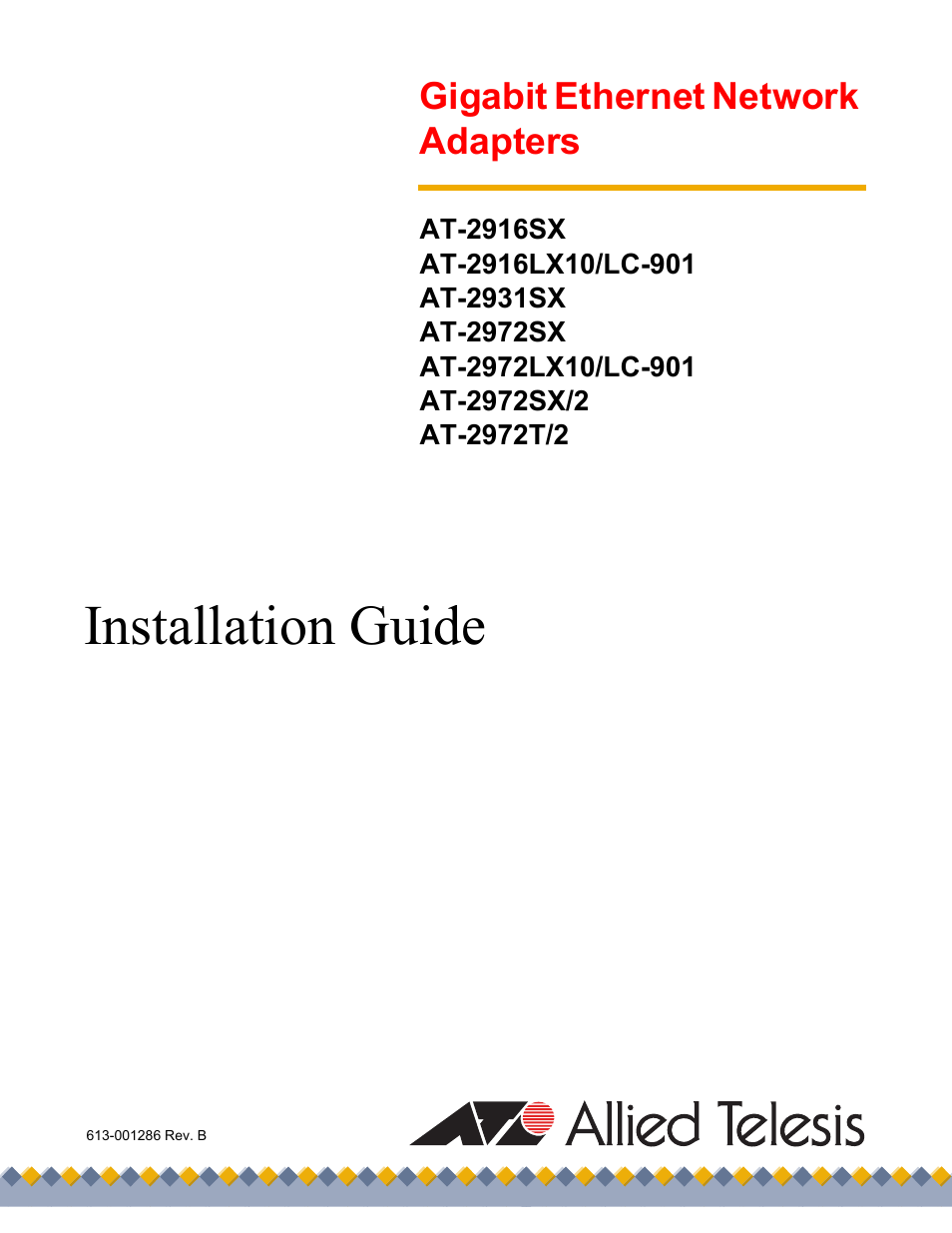 Allied Telesis AT-2972T/2 User Manual | 140 pages