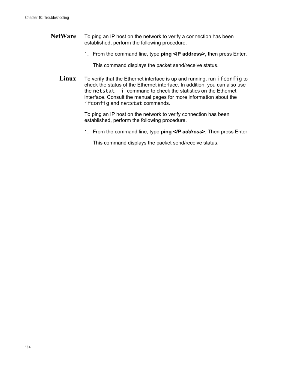 Netware, Linux, Netware linux | Allied Telesis AT-2972T/2 User Manual | Page 114 / 140