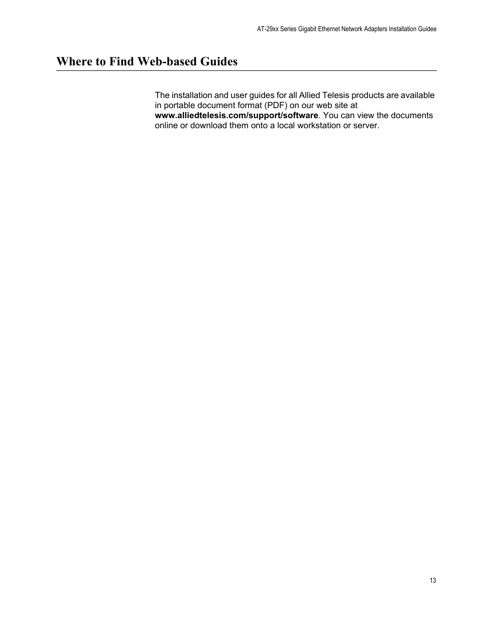 Where to find web-based guides | Allied Telesis AT-2972T/2 User Manual | Page 13 / 140
