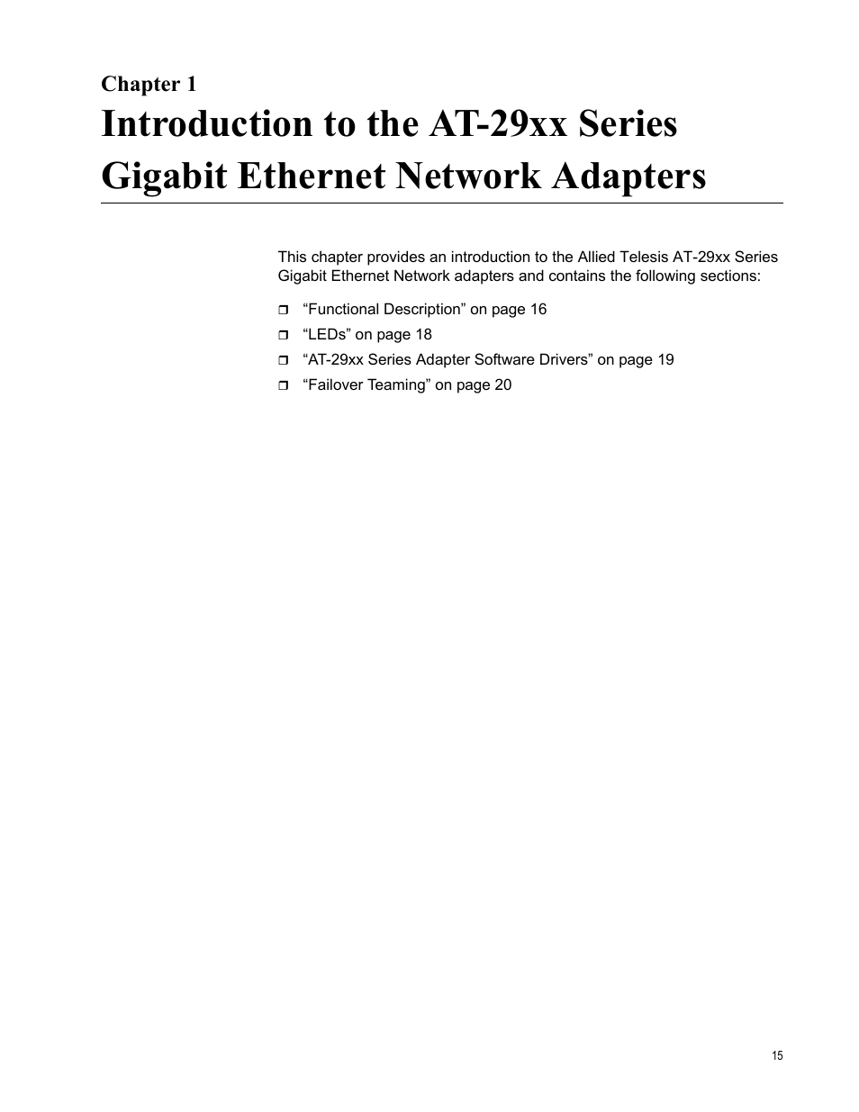 Chapter 1 | Allied Telesis AT-2972T/2 User Manual | Page 15 / 140