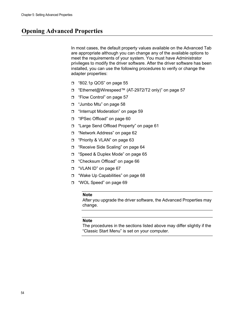 Opening advanced properties | Allied Telesis AT-2972T/2 User Manual | Page 54 / 140