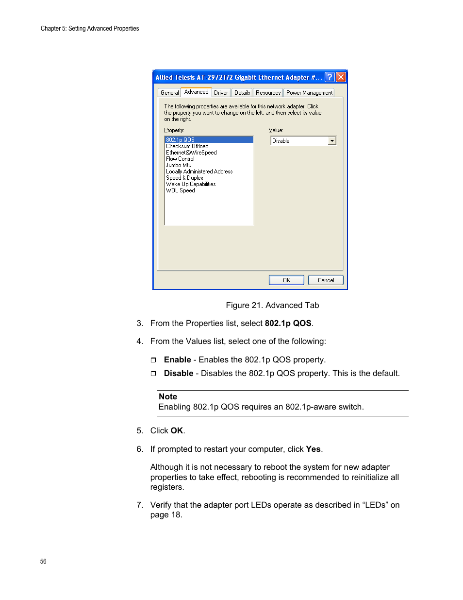 Figure 21. advanced tab | Allied Telesis AT-2972T/2 User Manual | Page 56 / 140