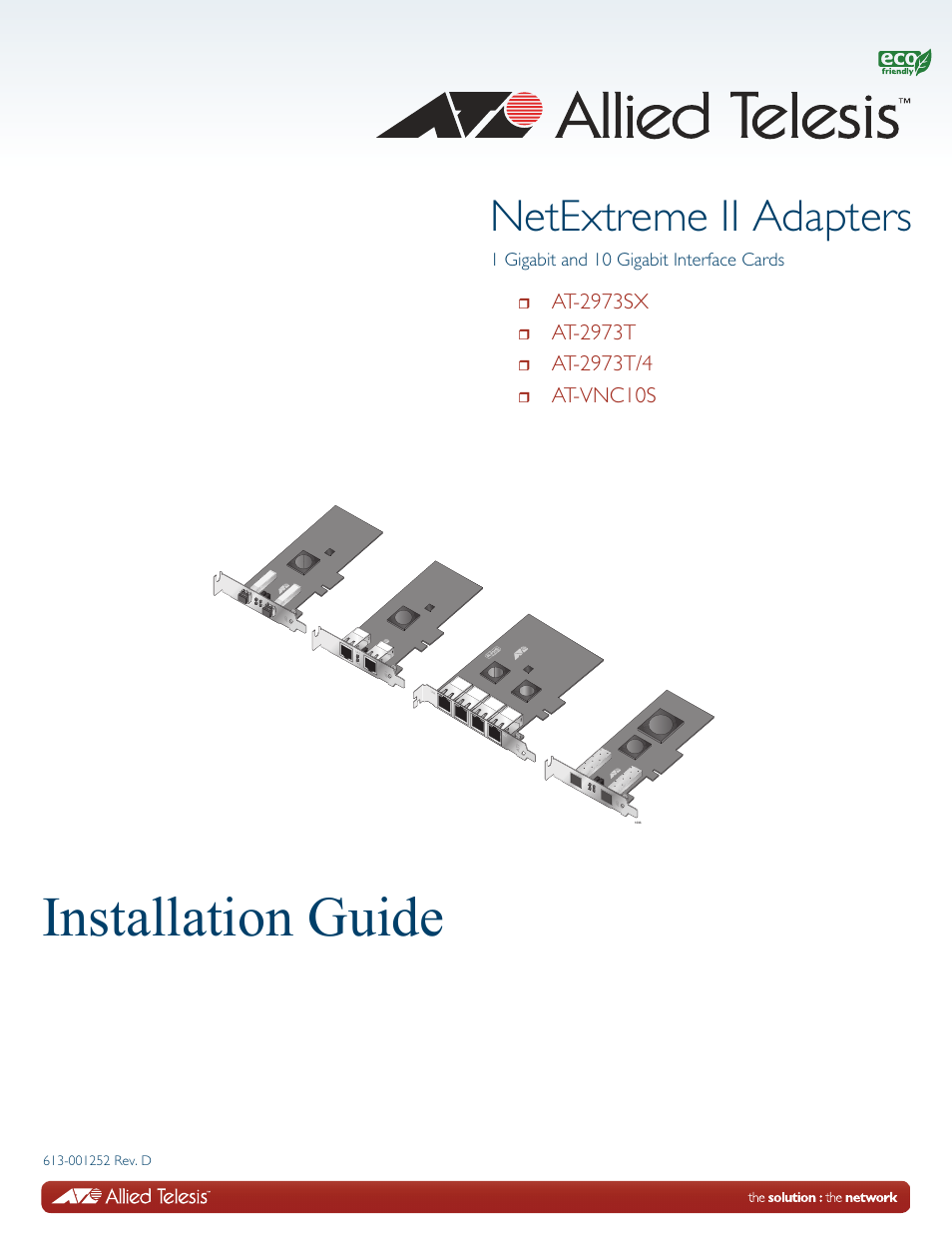 Allied Telesis NetExtreme II Adapters User Manual | 178 pages