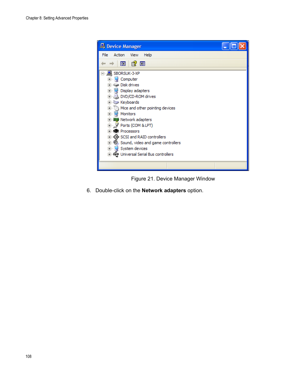 Figure 21. device manager window | Allied Telesis NetExtreme II Adapters User Manual | Page 108 / 178