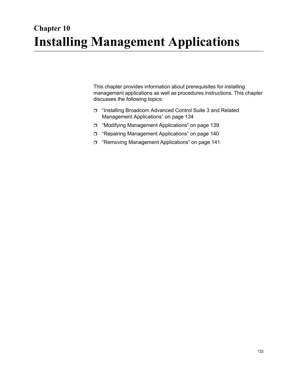 Chapter 10, Installing management applications | Allied Telesis NetExtreme II Adapters User Manual | Page 133 / 178