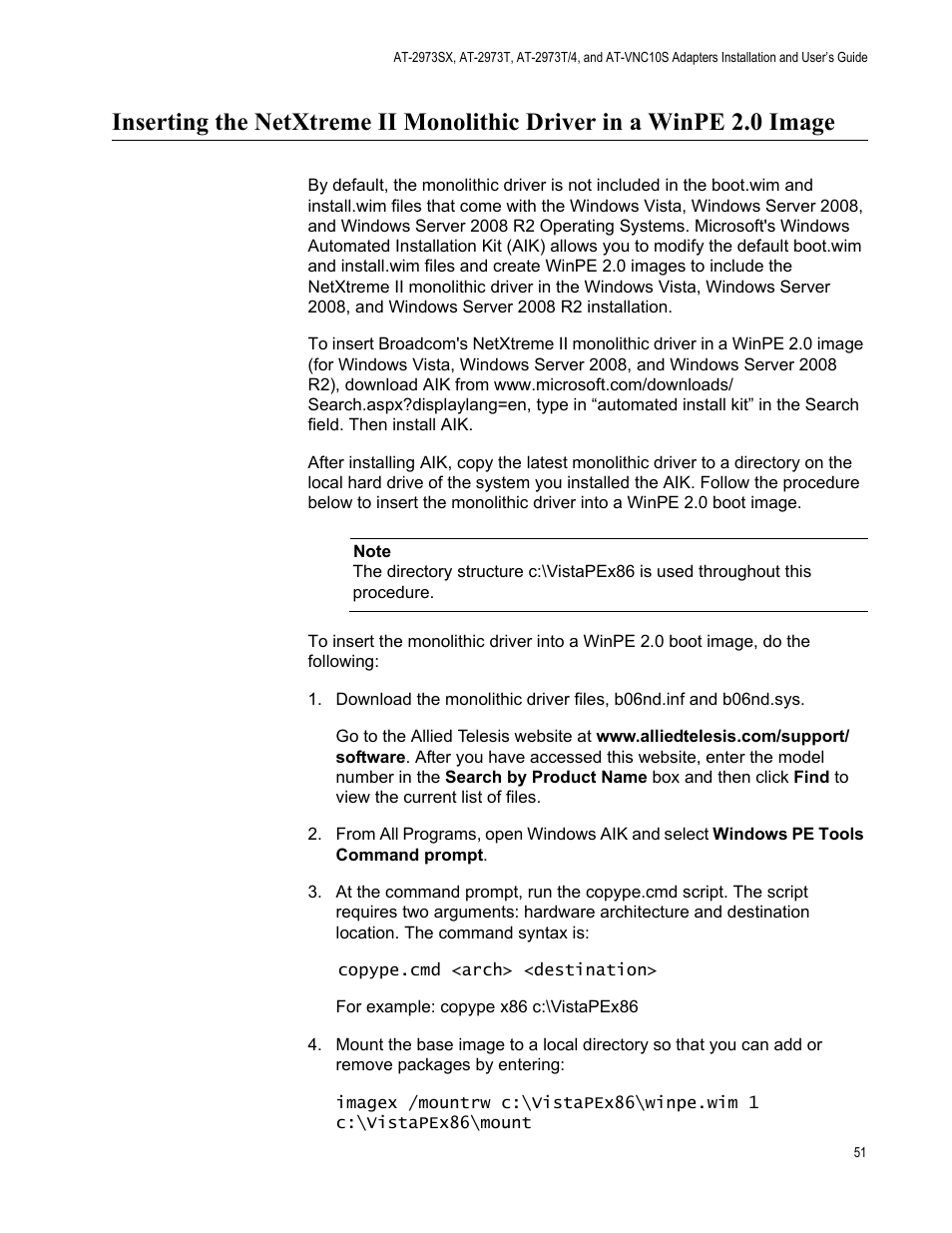Allied Telesis NetExtreme II Adapters User Manual | Page 51 / 178