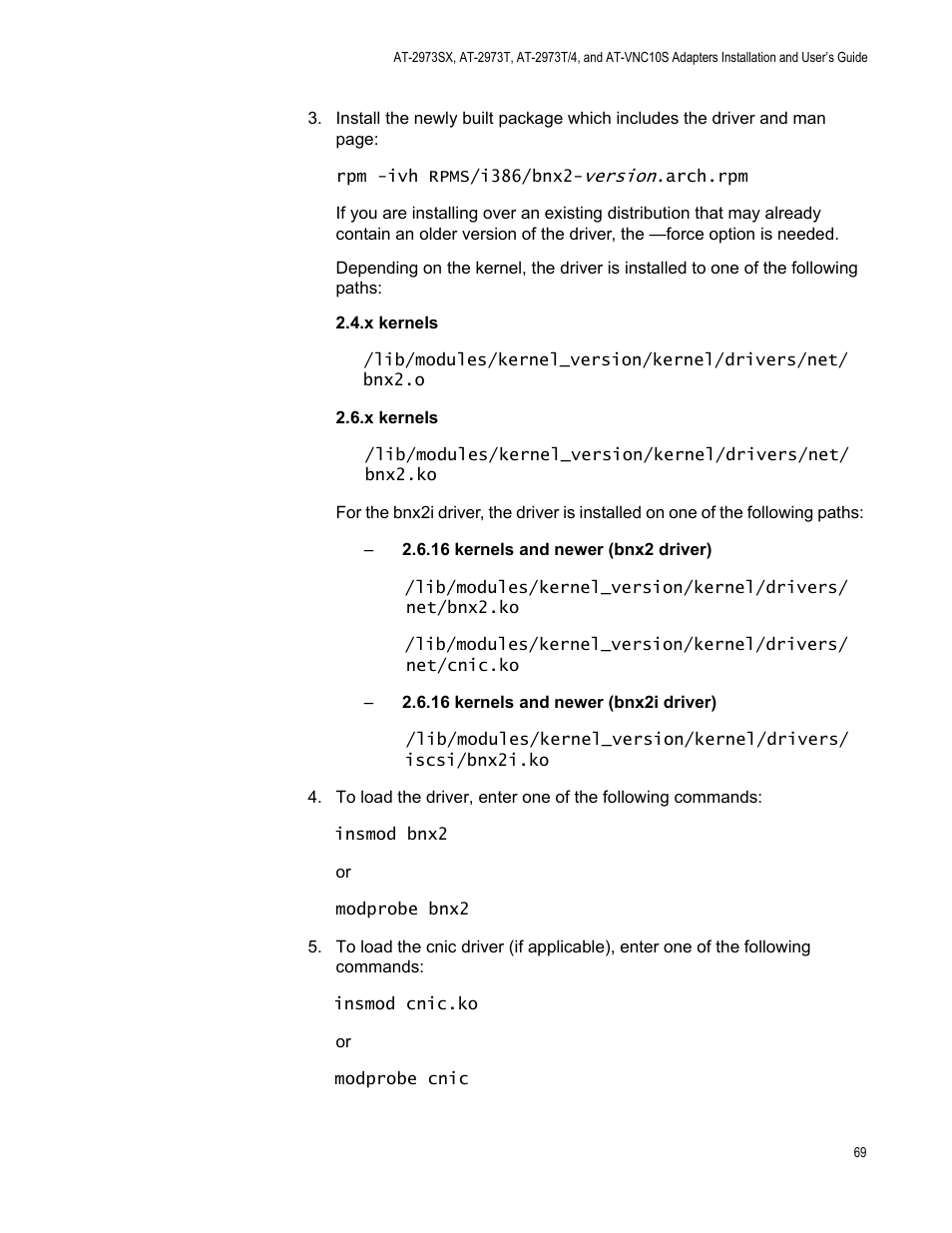 Allied Telesis NetExtreme II Adapters User Manual | Page 69 / 178