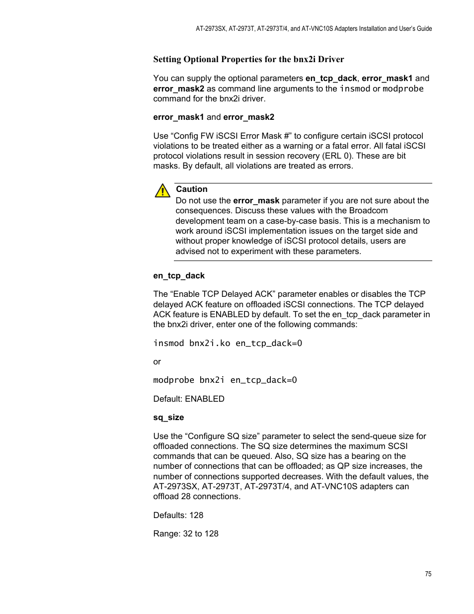 Allied Telesis NetExtreme II Adapters User Manual | Page 75 / 178