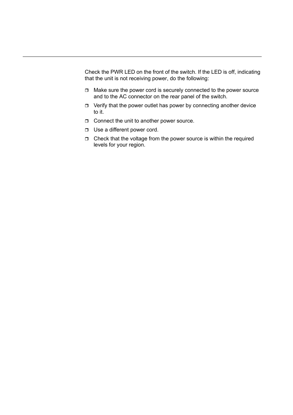 Power led is off | Allied Telesis x610 Series Layer 3 User Manual | Page 104 / 120