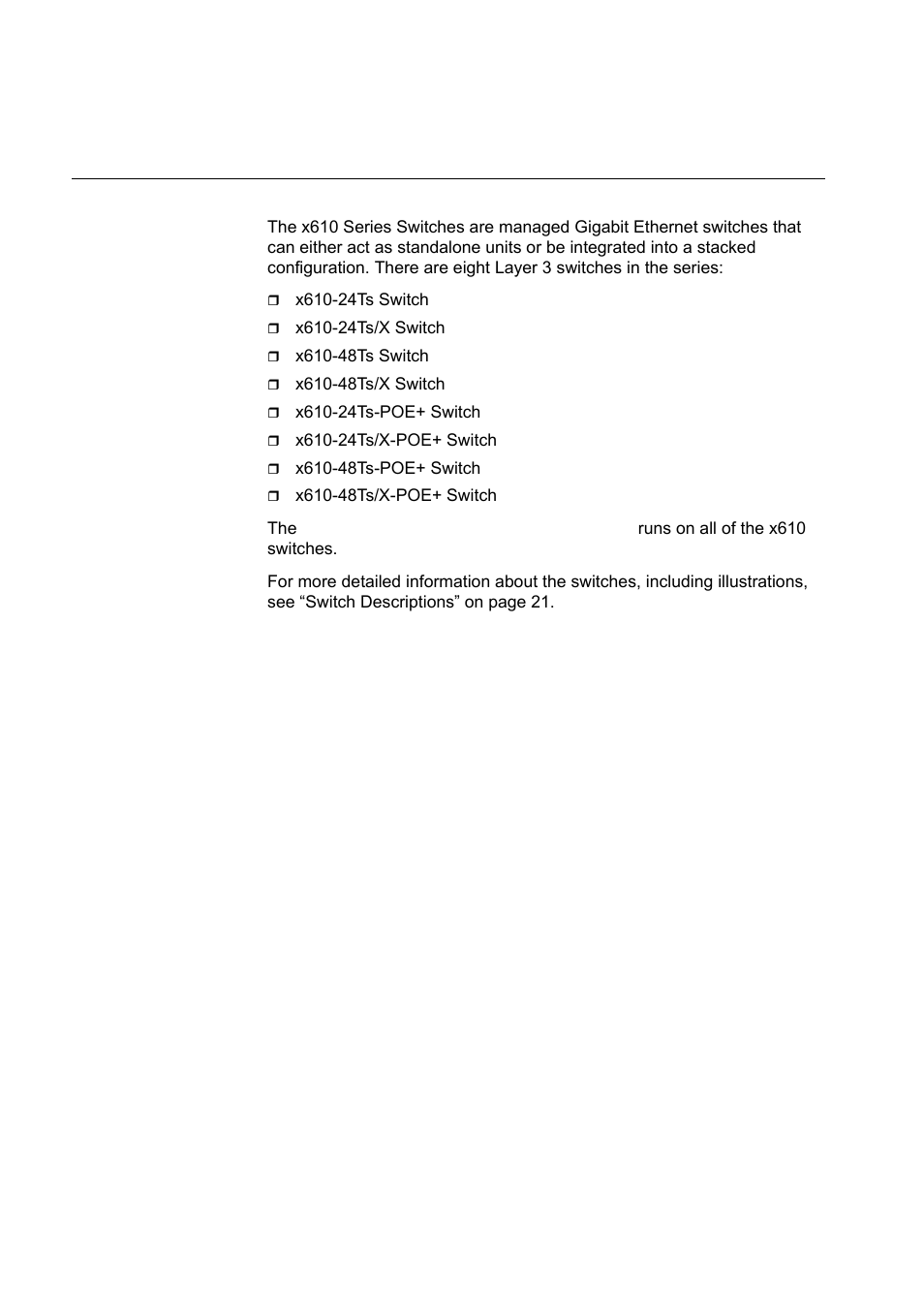 Introduction | Allied Telesis x610 Series Layer 3 User Manual | Page 20 / 120