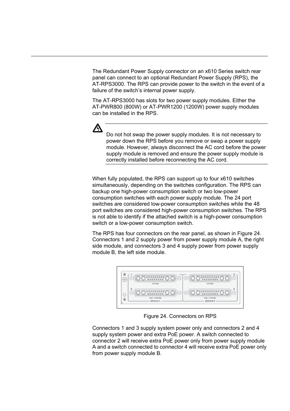 Redundant power supplies | Allied Telesis x610 Series Layer 3 User Manual | Page 49 / 120