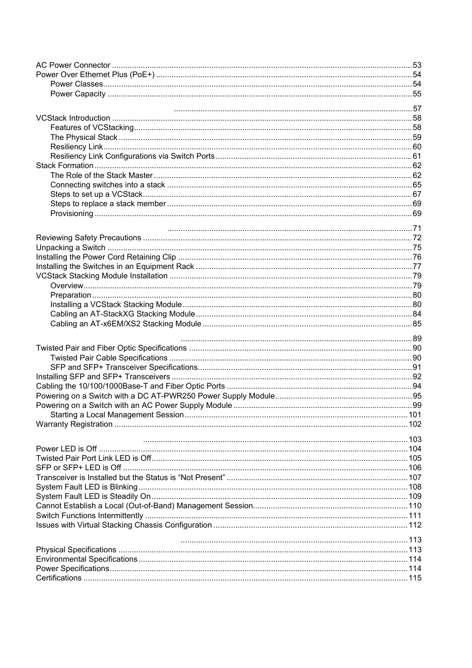 Allied Telesis x610 Series Layer 3 User Manual | Page 6 / 120