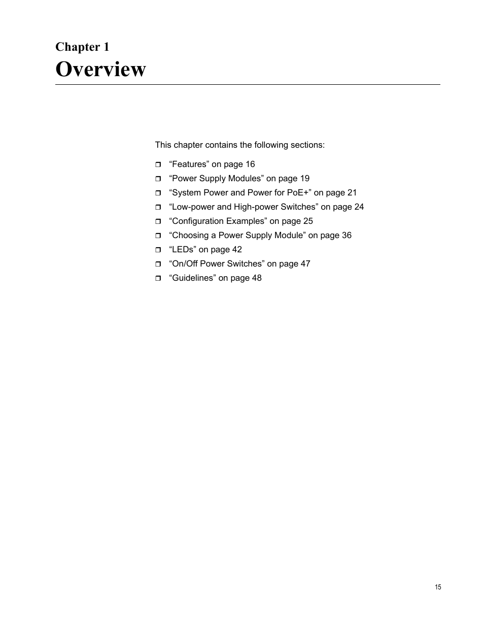 Chapter 1, Overview, R 1: overview | Allied Telesis AT-RPS3000 User Manual | Page 15 / 92