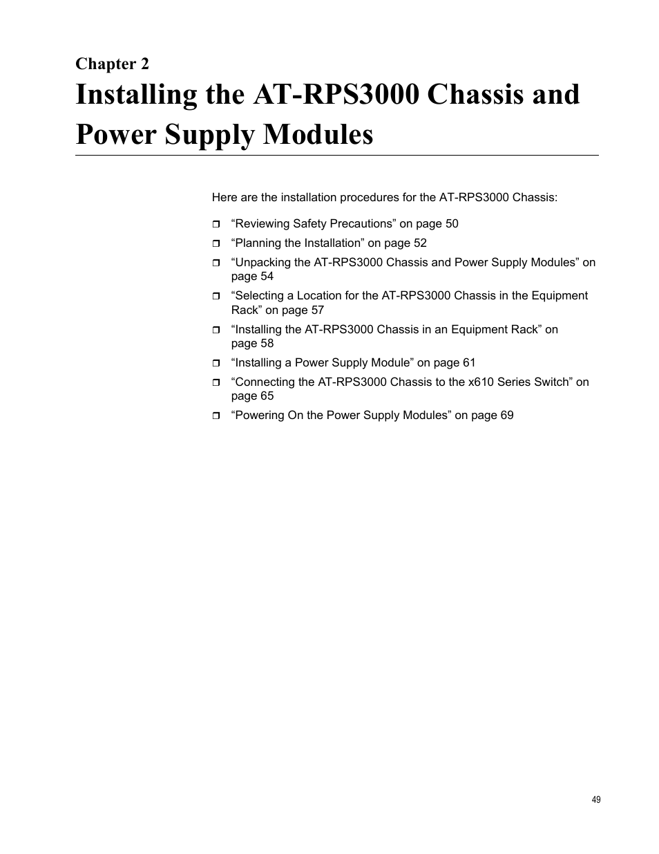 Chapter 2 | Allied Telesis AT-RPS3000 User Manual | Page 49 / 92