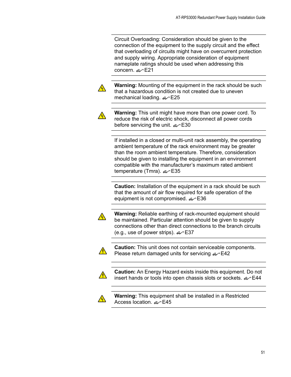 Allied Telesis AT-RPS3000 User Manual | Page 51 / 92