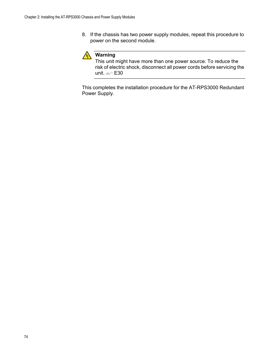 Allied Telesis AT-RPS3000 User Manual | Page 74 / 92