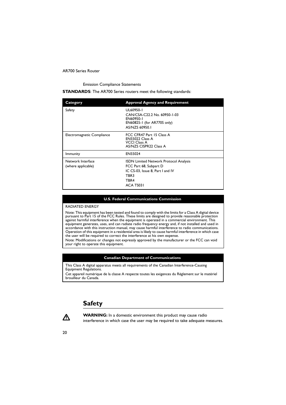 Safety | Allied Telesis AR700 Series Router User Manual | Page 21 / 38