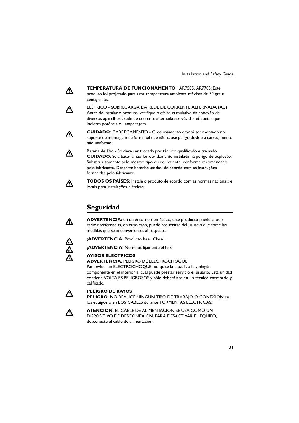 Seguridad | Allied Telesis AR700 Series Router User Manual | Page 32 / 38