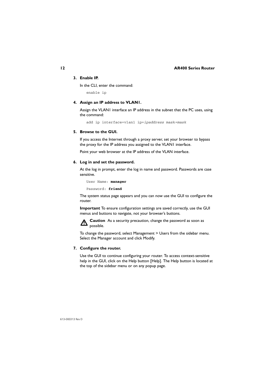 Allied Telesis AR400 Series Router User Manual | Page 13 / 54