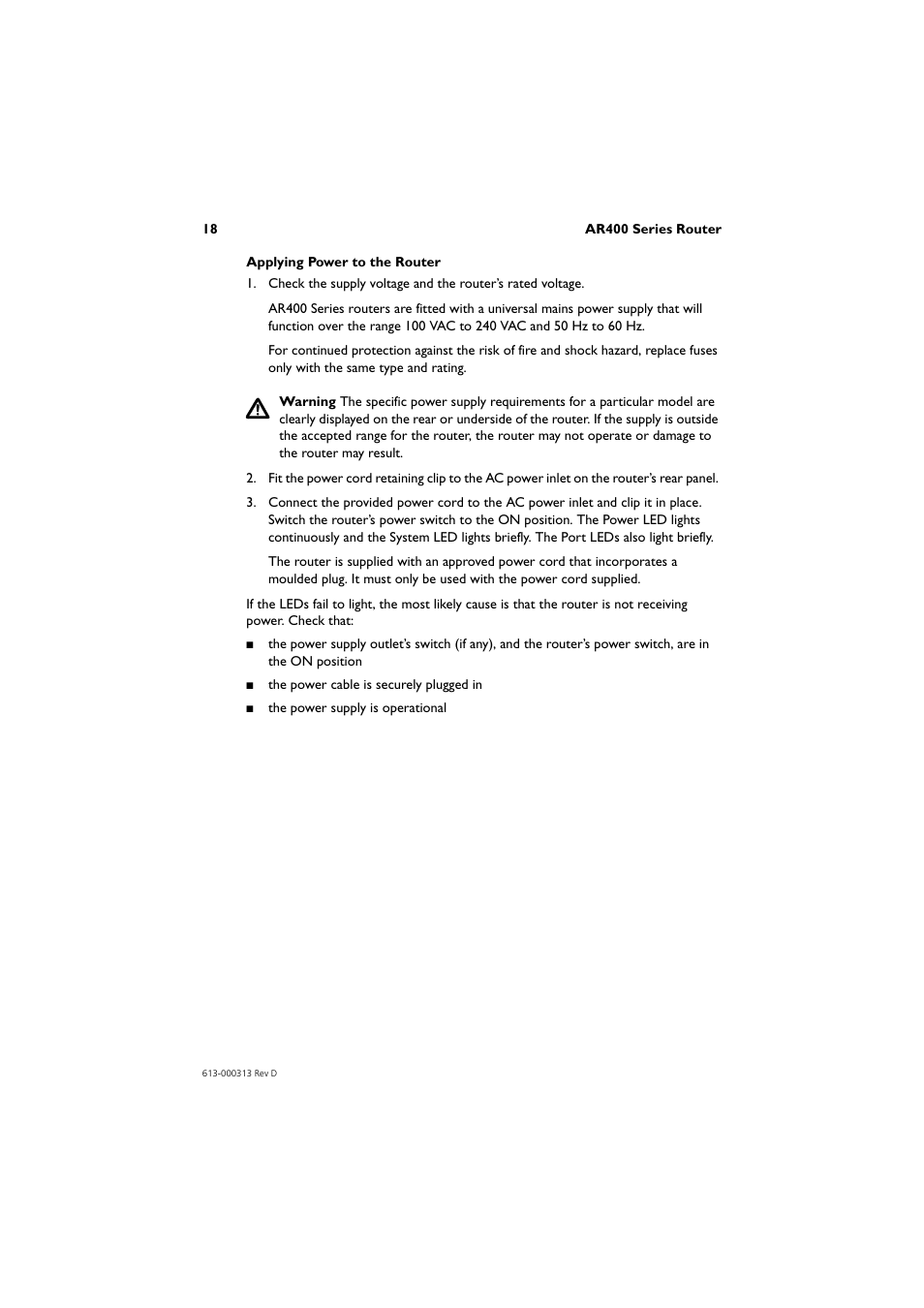 Allied Telesis AR400 Series Router User Manual | Page 19 / 54