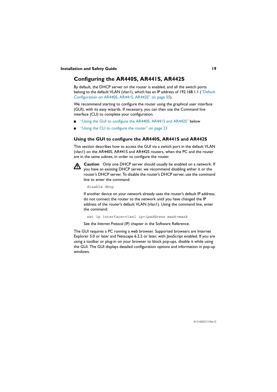 Configuring the ar440s, ar441s, ar442s | Allied Telesis AR400 Series Router User Manual | Page 20 / 54