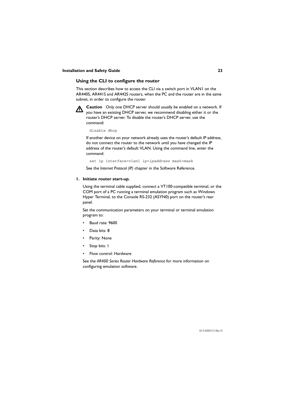 Allied Telesis AR400 Series Router User Manual | Page 24 / 54