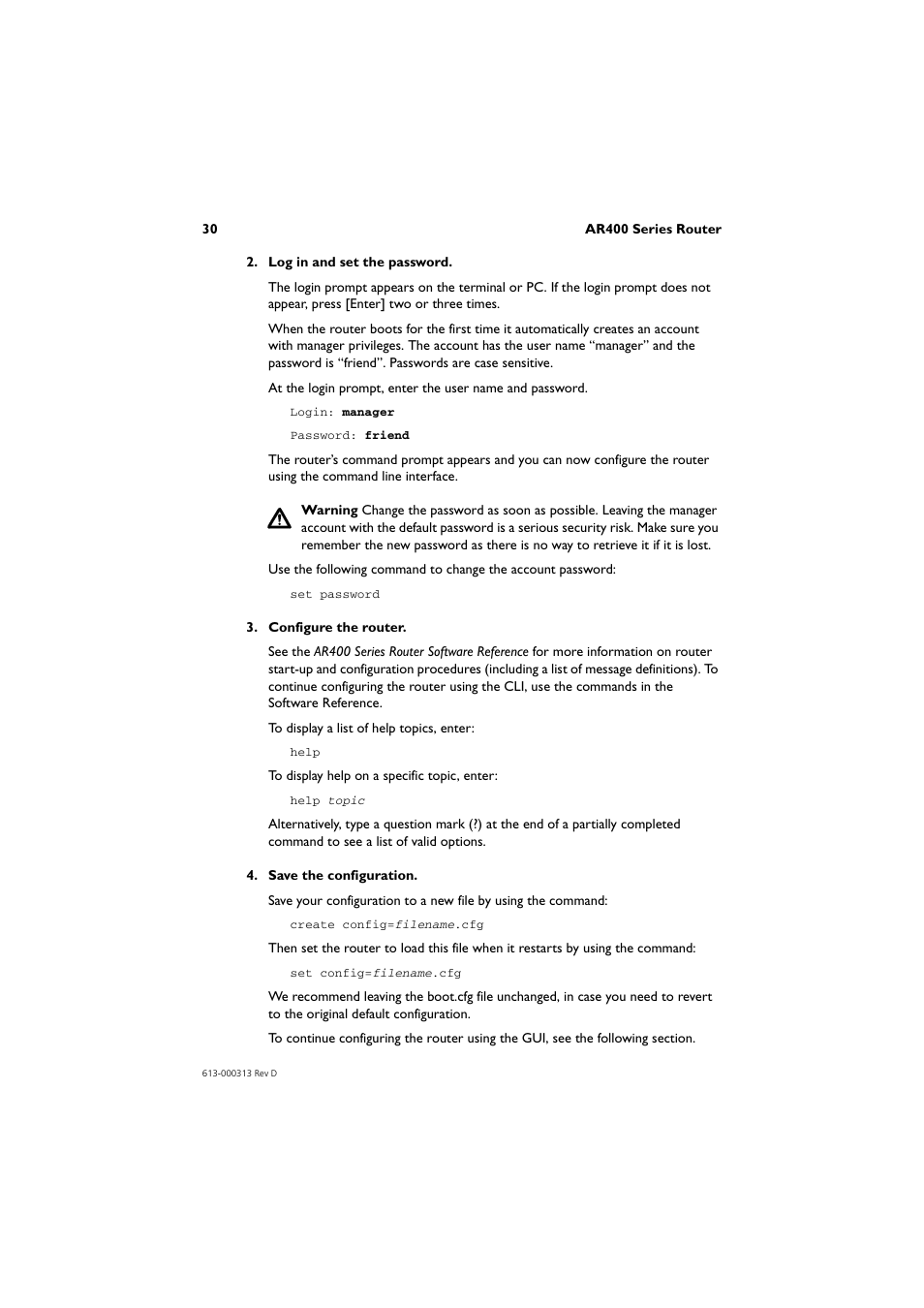 Allied Telesis AR400 Series Router User Manual | Page 31 / 54