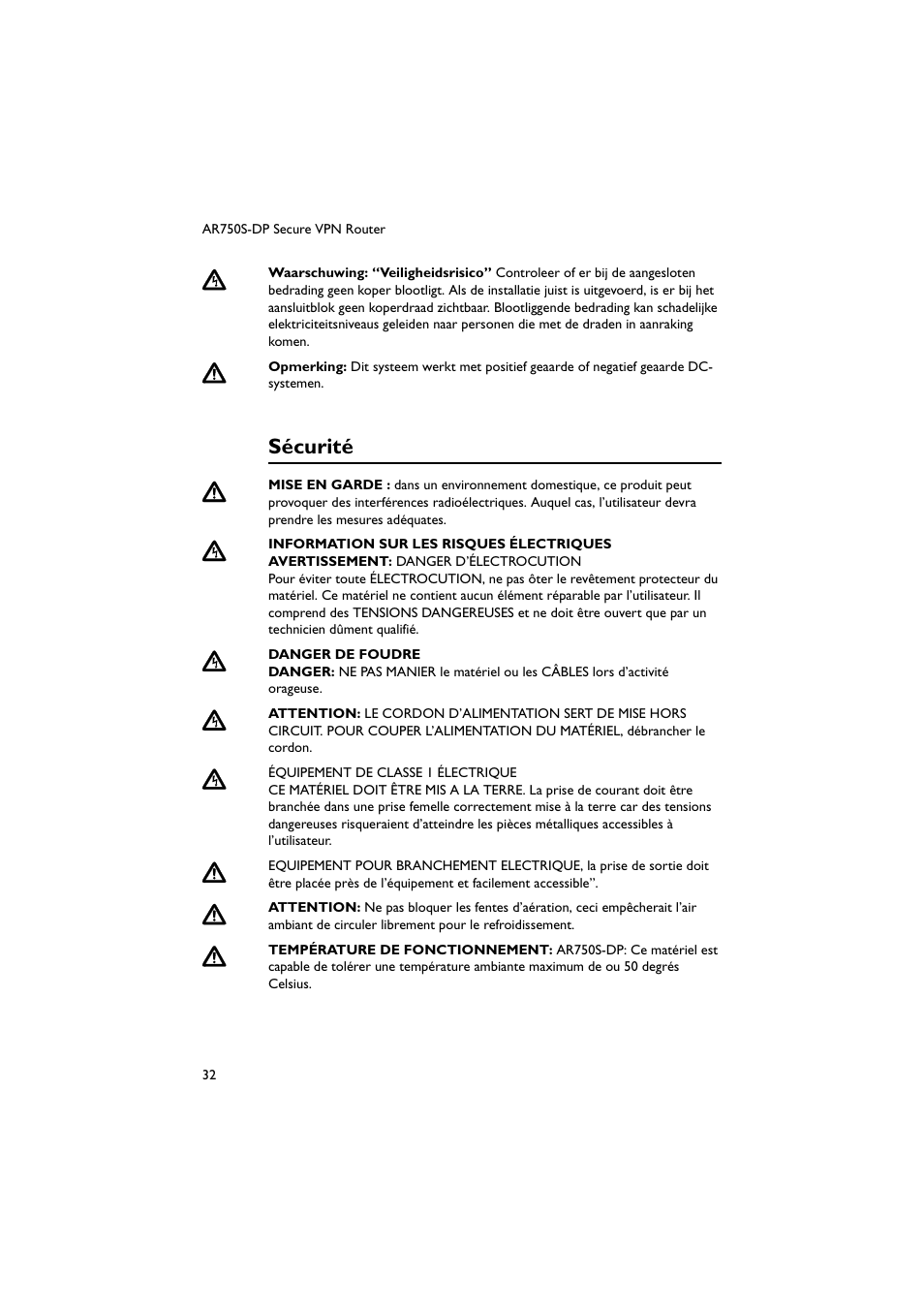 Sécurité | Allied Telesis AR750S-DP Secure VPN Router User Manual | Page 33 / 50