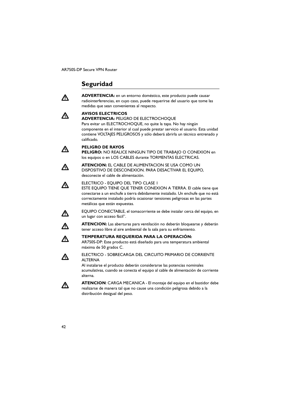 Seguridad | Allied Telesis AR750S-DP Secure VPN Router User Manual | Page 43 / 50