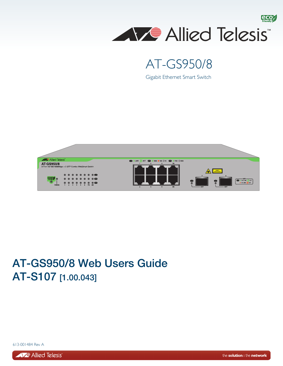 Allied Telesis AT-GS950/8 User Manual | 364 pages