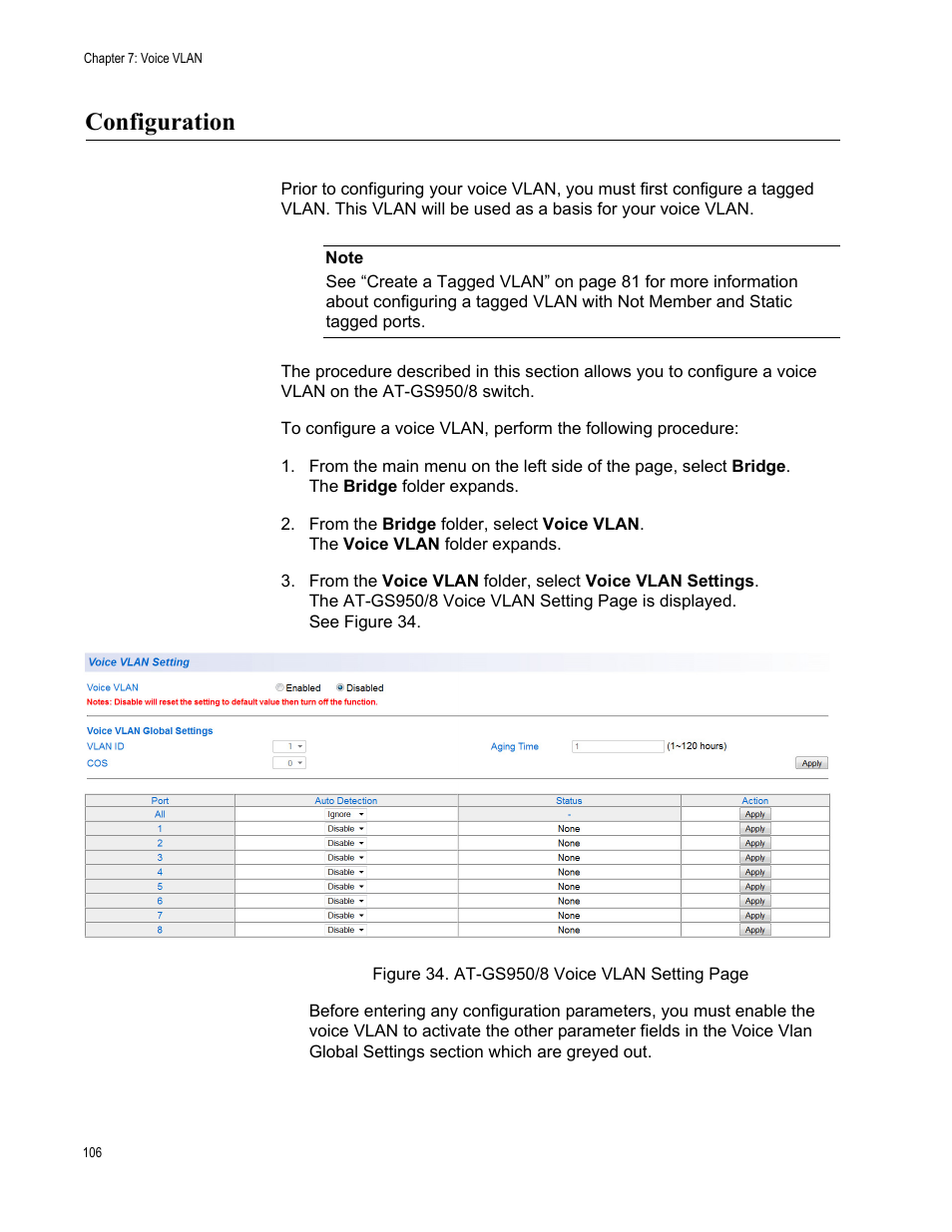 Configuration | Allied Telesis AT-GS950/8 User Manual | Page 106 / 364