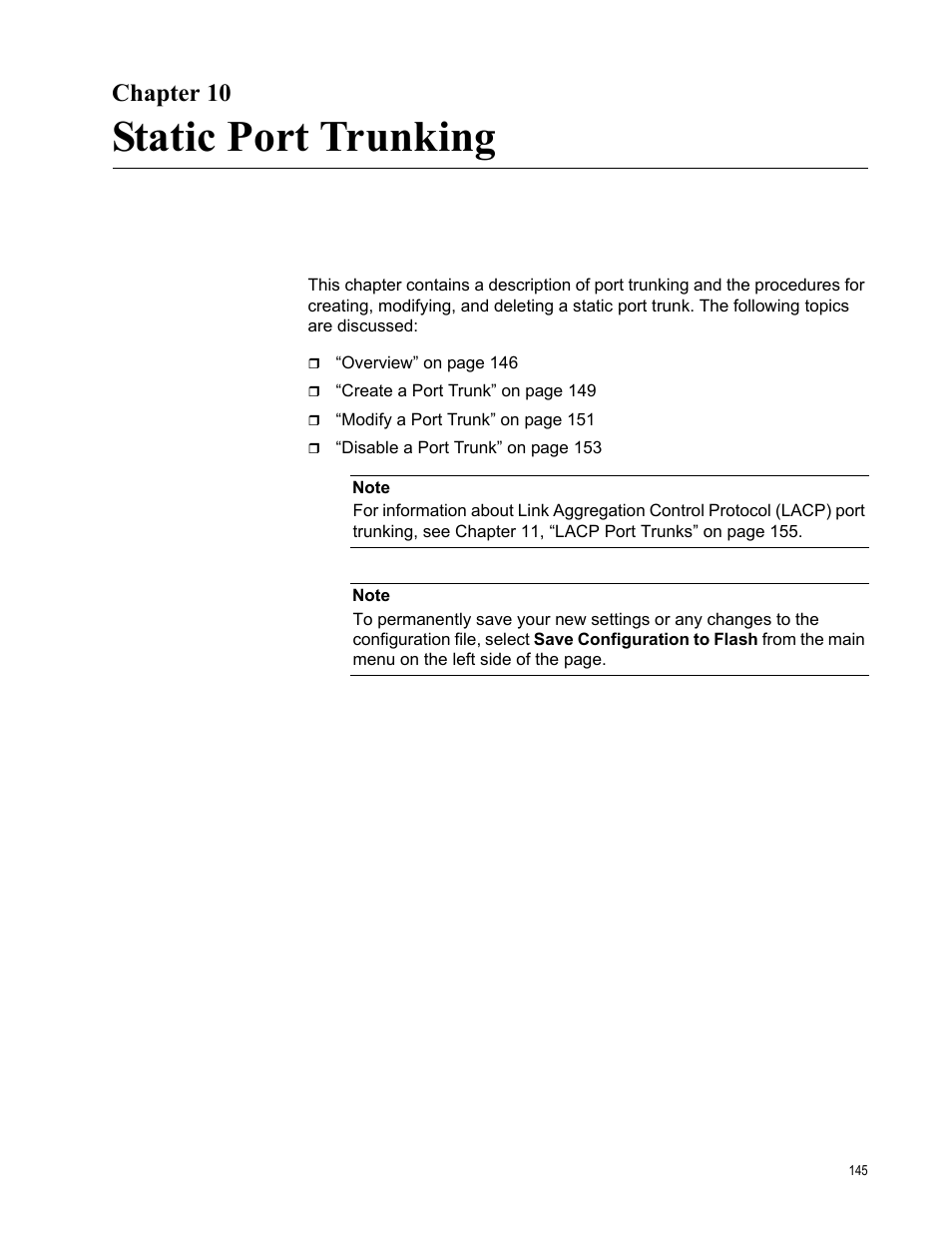 Chapter 10, Static port trunking, Chapte | Allied Telesis AT-GS950/8 User Manual | Page 145 / 364