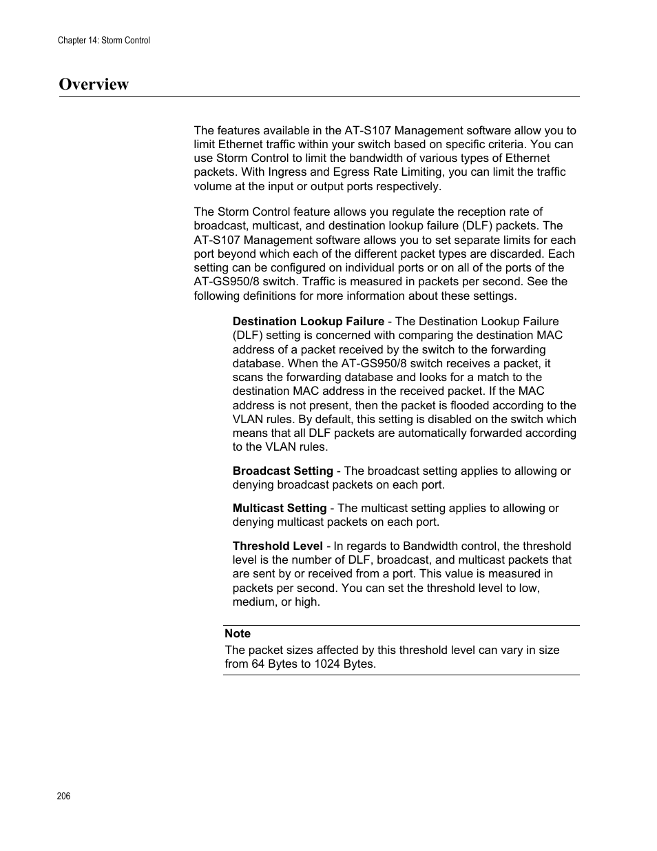 Overview | Allied Telesis AT-GS950/8 User Manual | Page 206 / 364