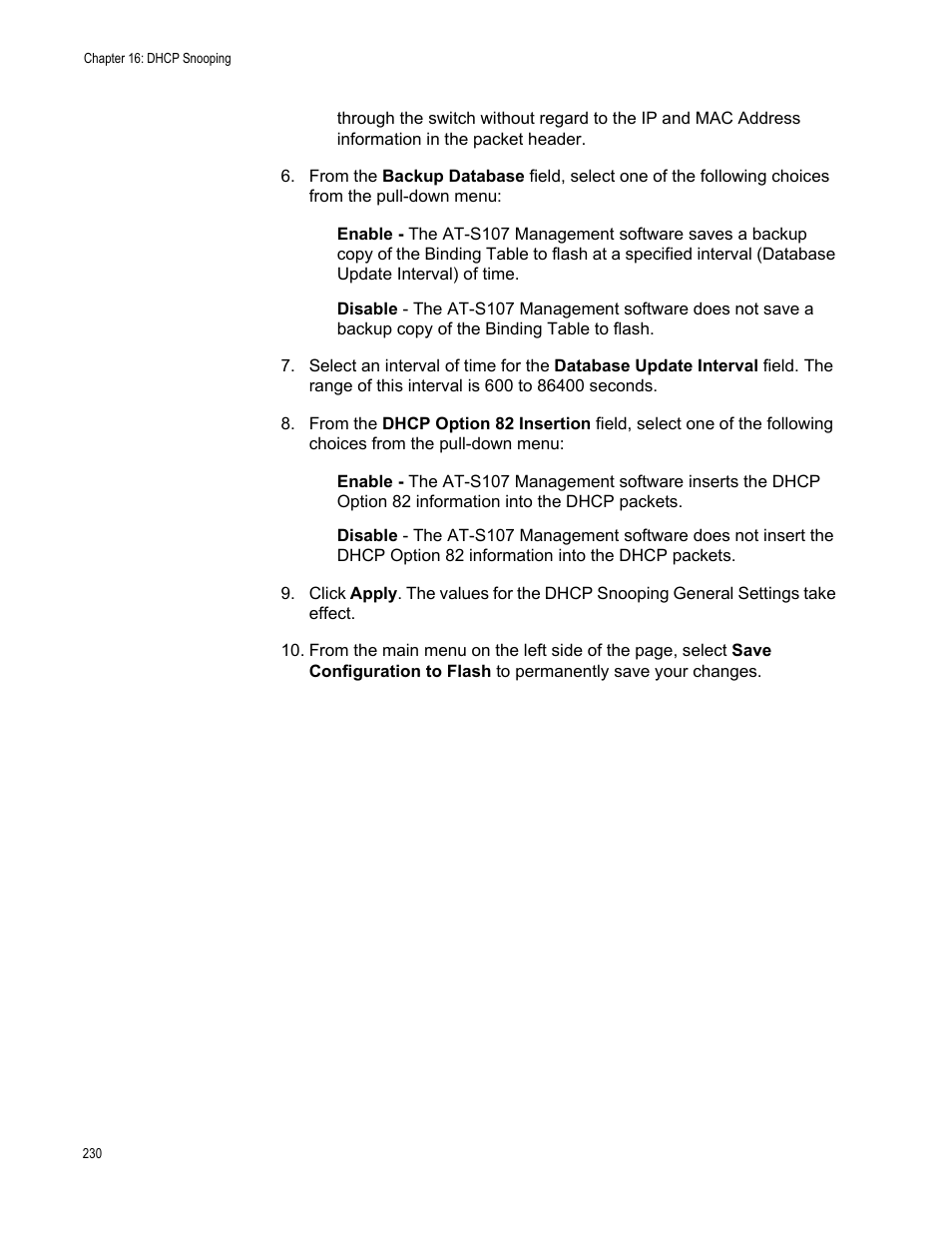 Allied Telesis AT-GS950/8 User Manual | Page 230 / 364