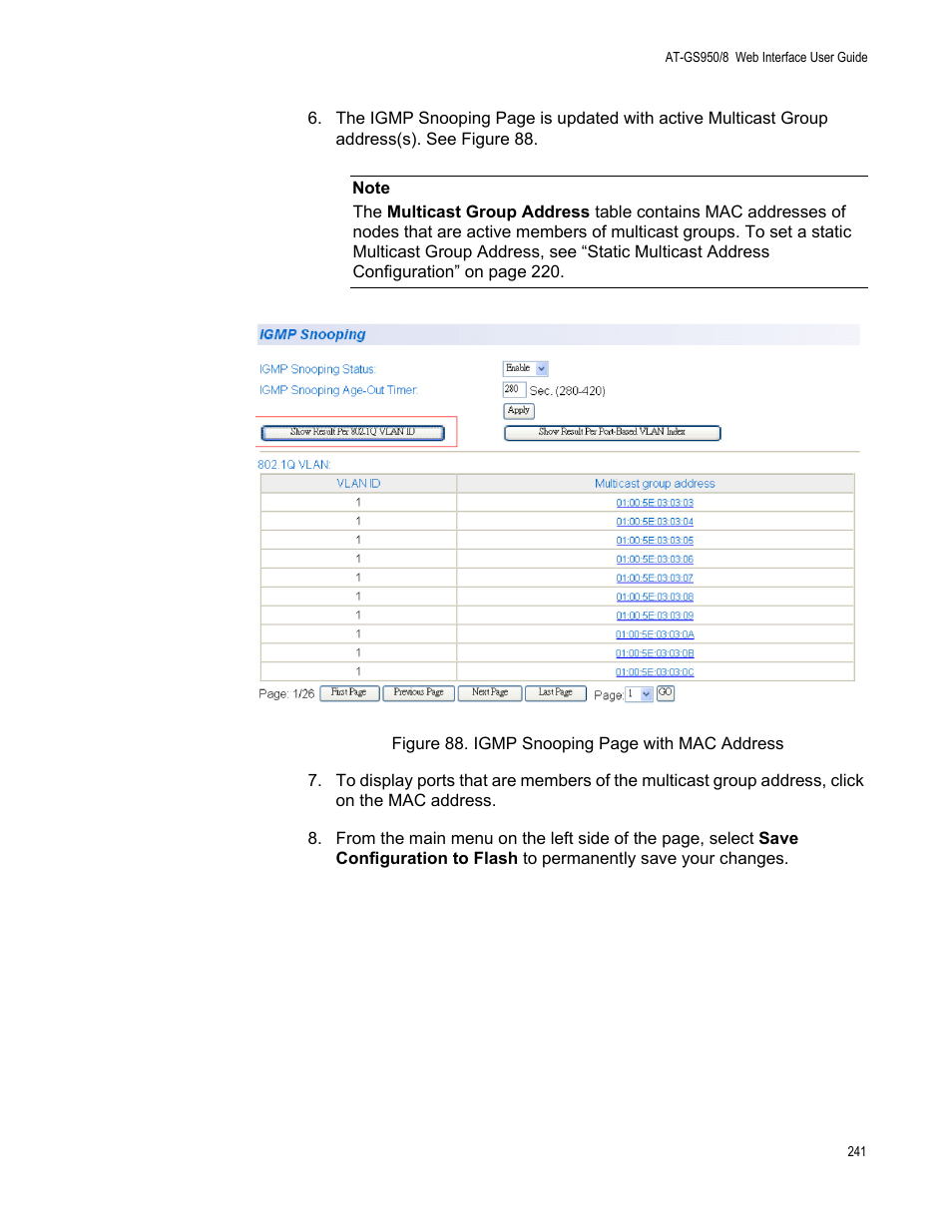 Allied Telesis AT-GS950/8 User Manual | Page 241 / 364