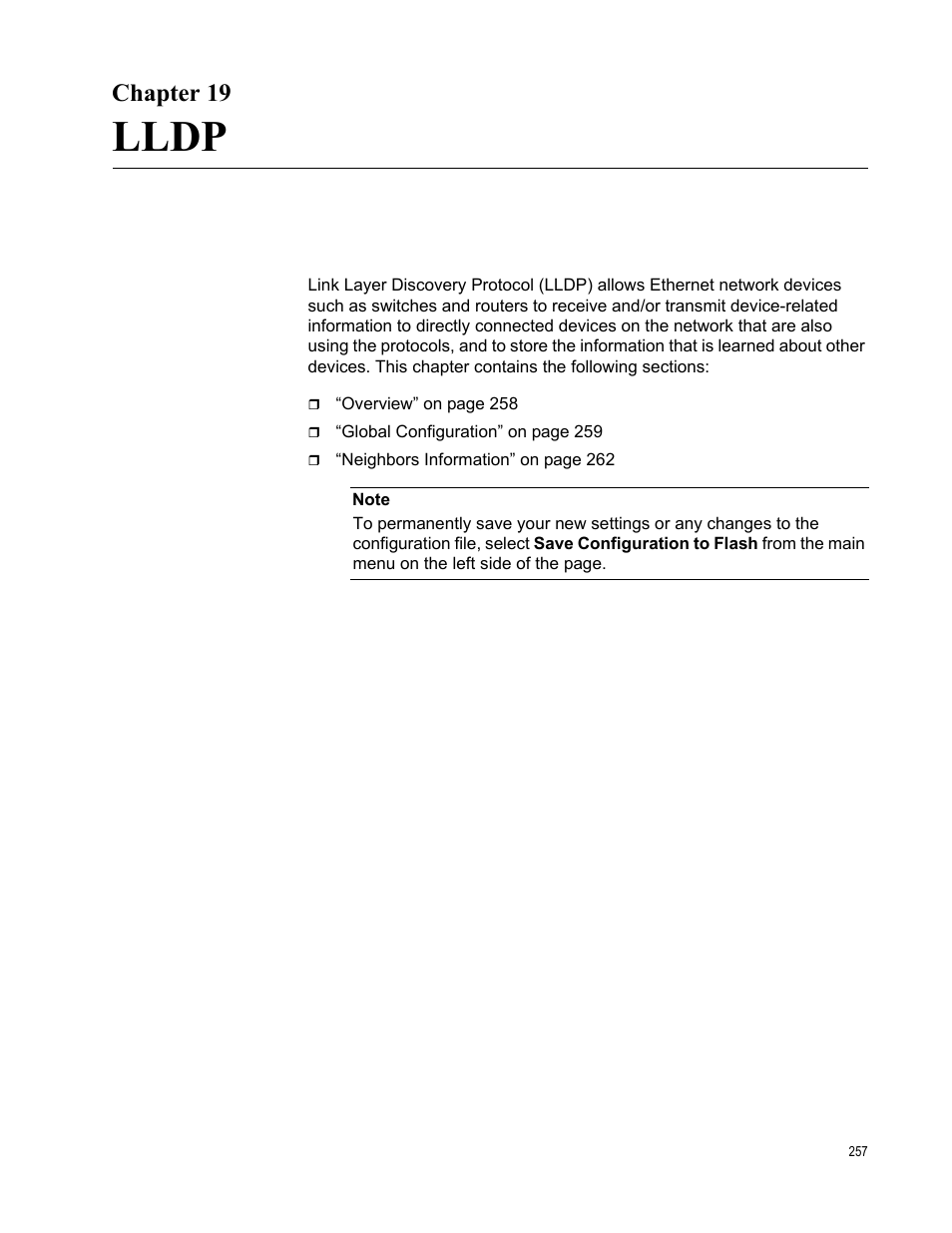 Chapter 19, Lldp, Chapte | Allied Telesis AT-GS950/8 User Manual | Page 257 / 364