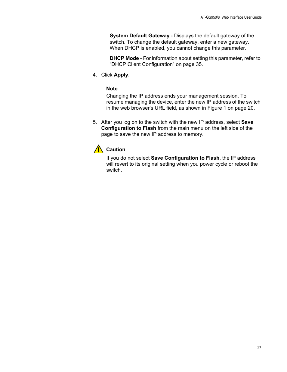 Allied Telesis AT-GS950/8 User Manual | Page 27 / 364