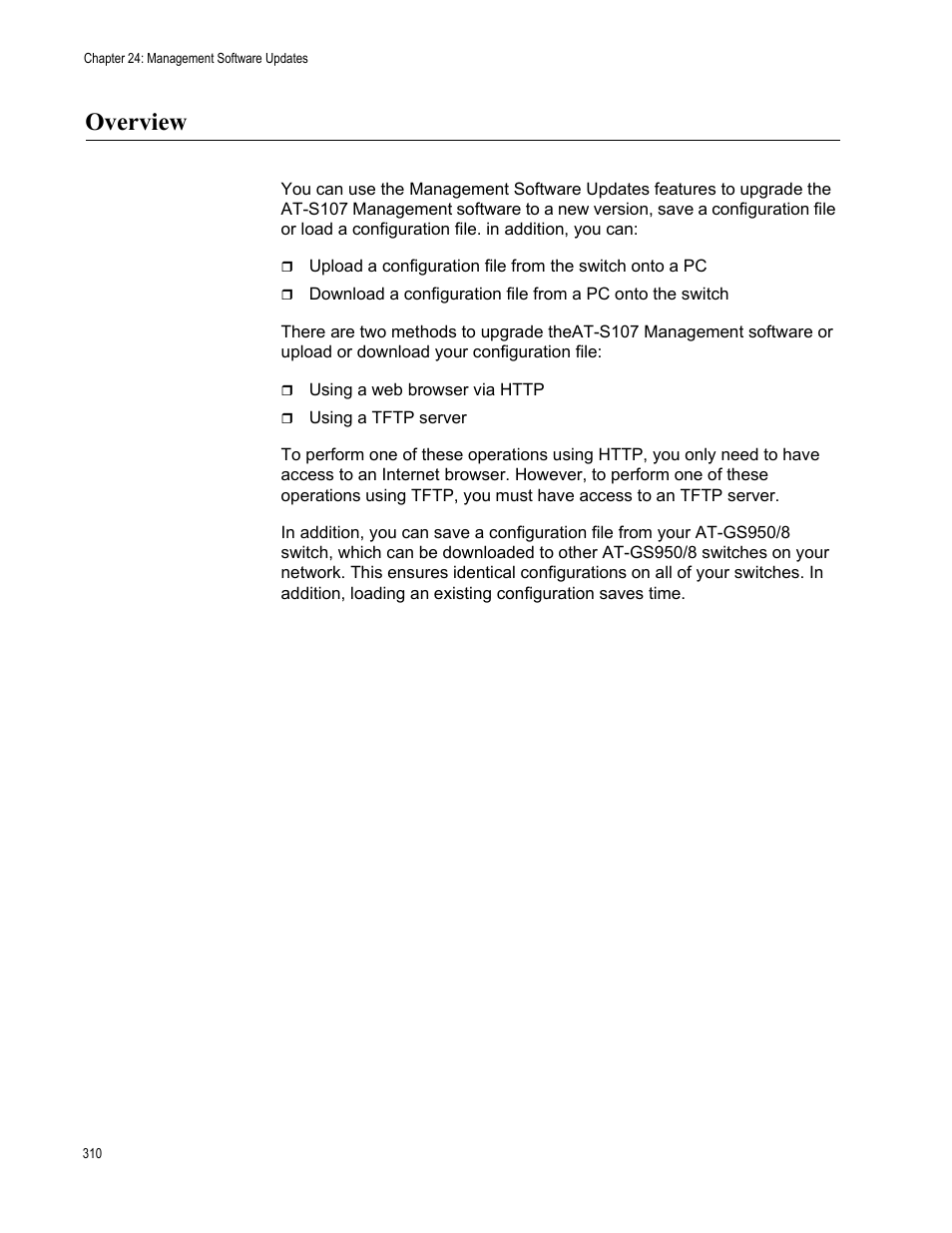 Overview | Allied Telesis AT-GS950/8 User Manual | Page 310 / 364