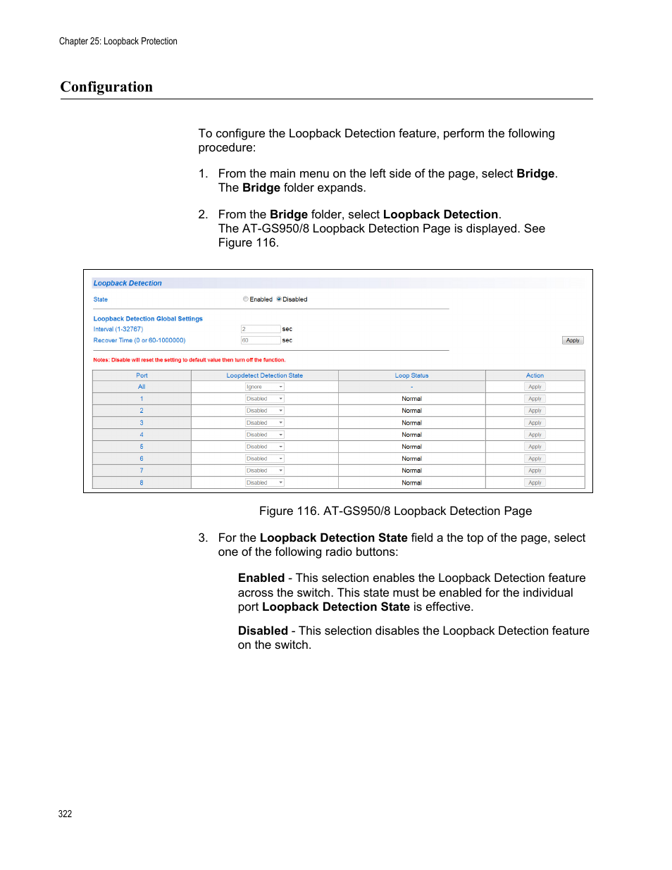 Configuration | Allied Telesis AT-GS950/8 User Manual | Page 322 / 364