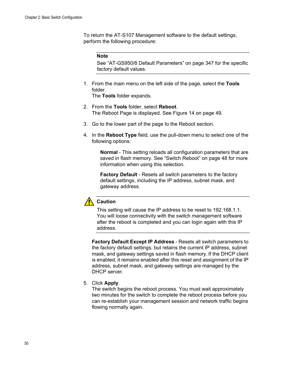 Allied Telesis AT-GS950/8 User Manual | Page 50 / 364