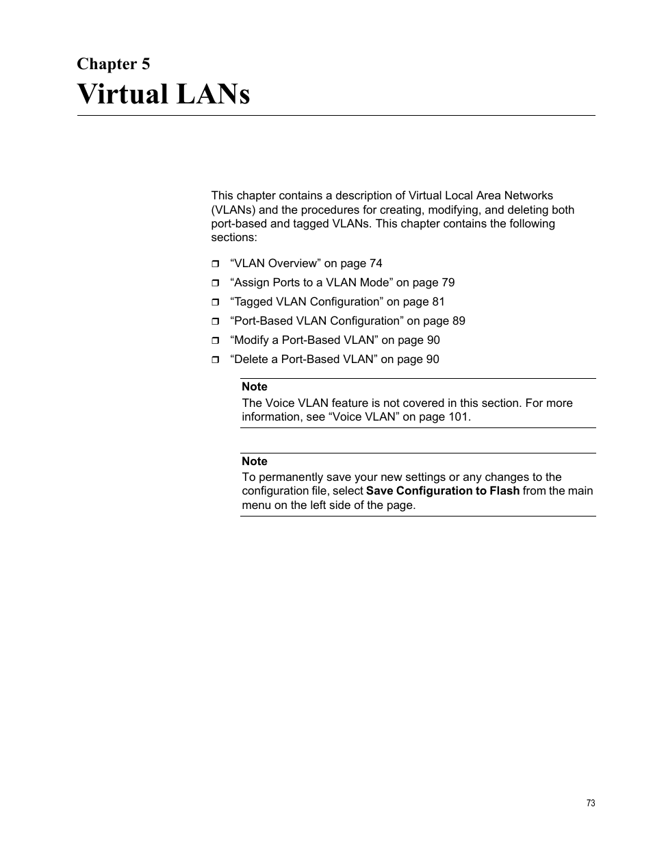 Chapter 5, Virtual lans | Allied Telesis AT-GS950/8 User Manual | Page 73 / 364