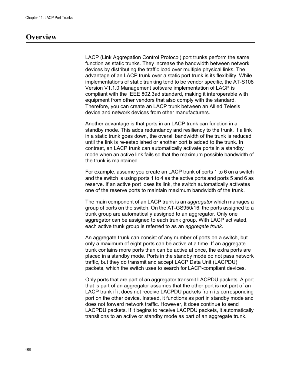 Overview | Allied Telesis AT-GS950/16 User Manual | Page 156 / 364