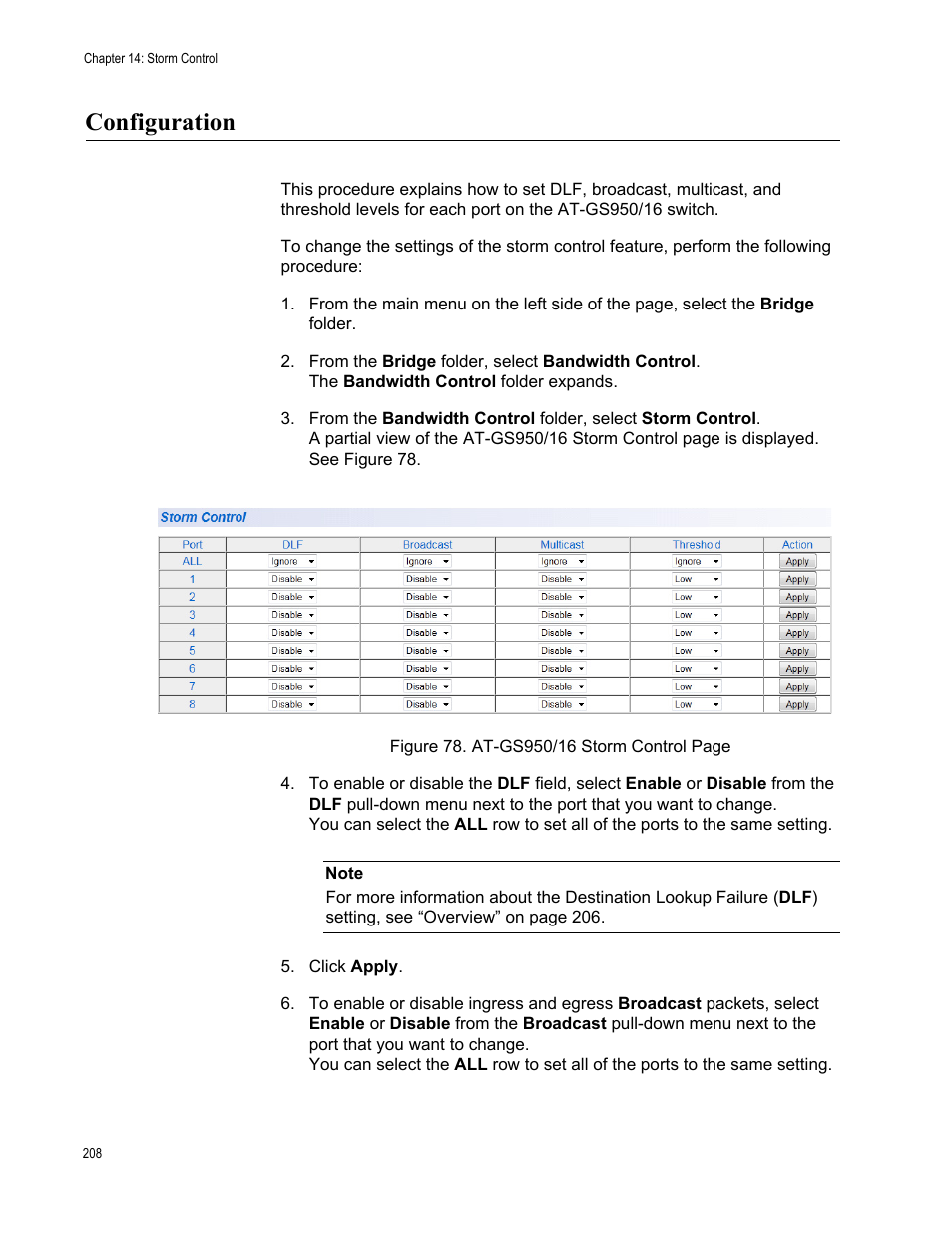 Configuration | Allied Telesis AT-GS950/16 User Manual | Page 208 / 364