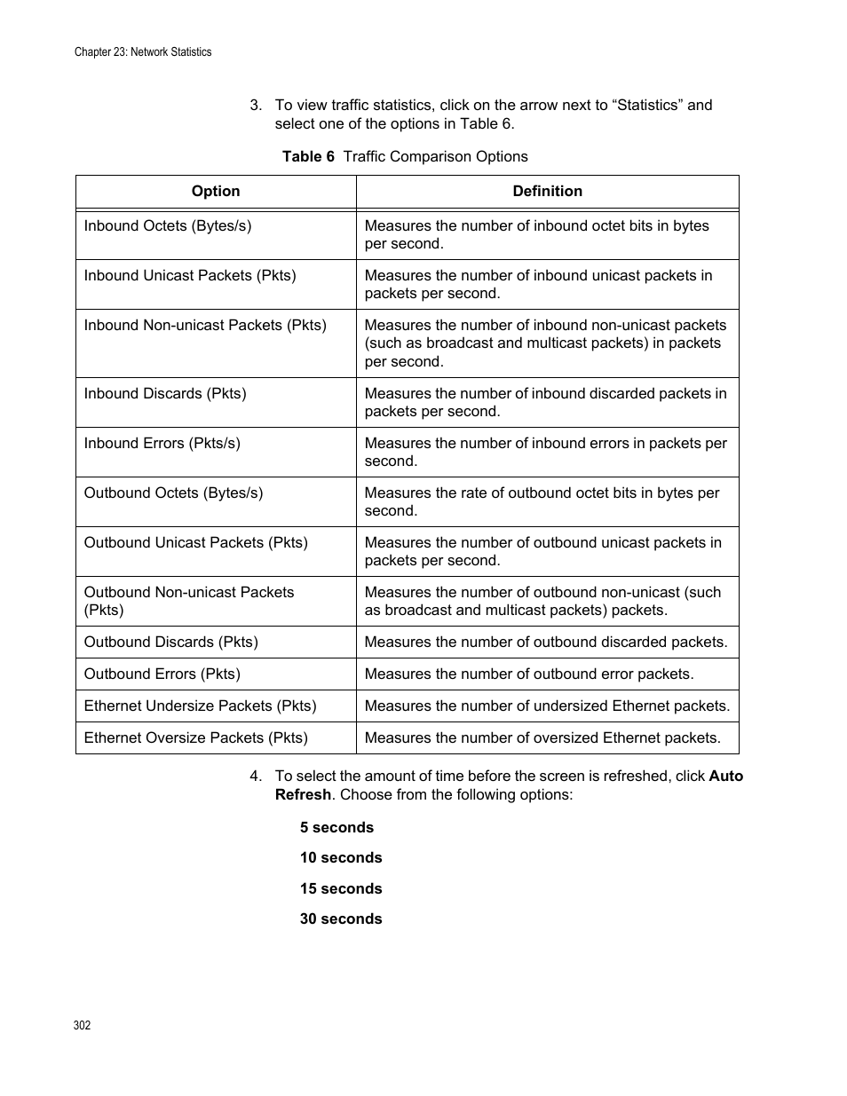 Table 6. traffic comparison options | Allied Telesis AT-GS950/16 User Manual | Page 302 / 364