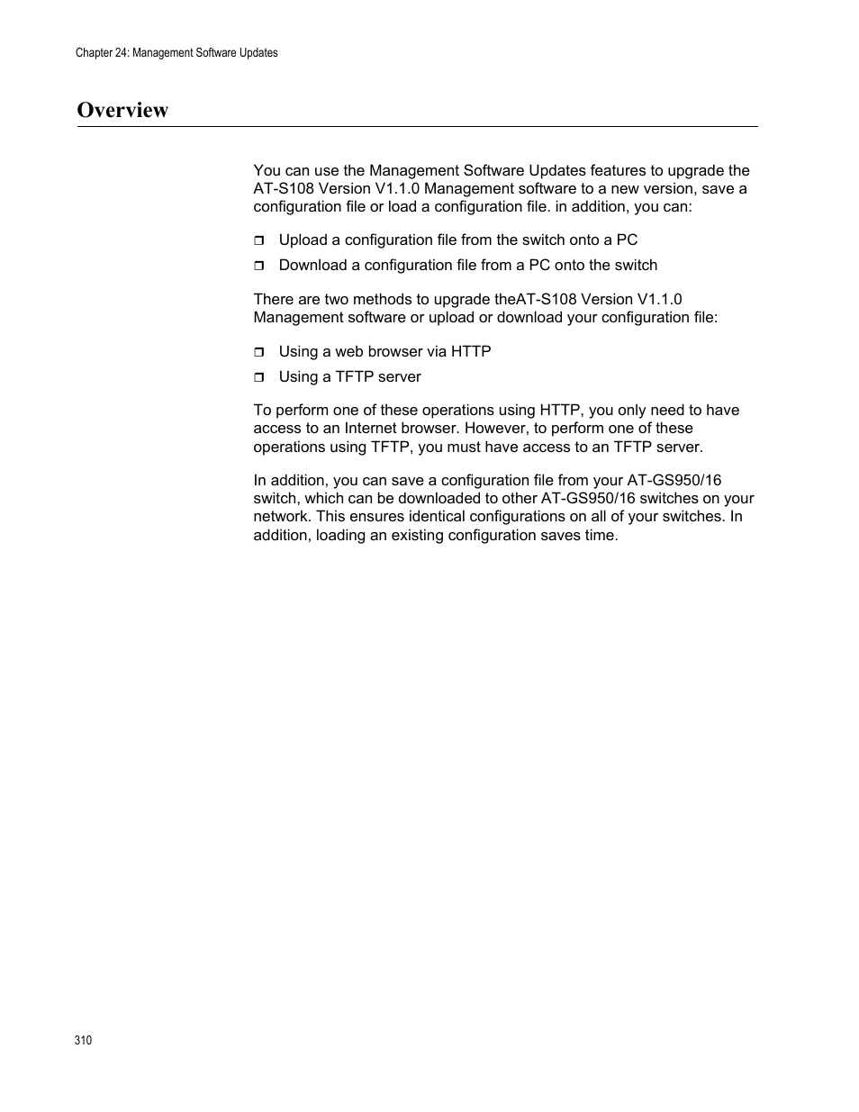 Overview | Allied Telesis AT-GS950/16 User Manual | Page 310 / 364