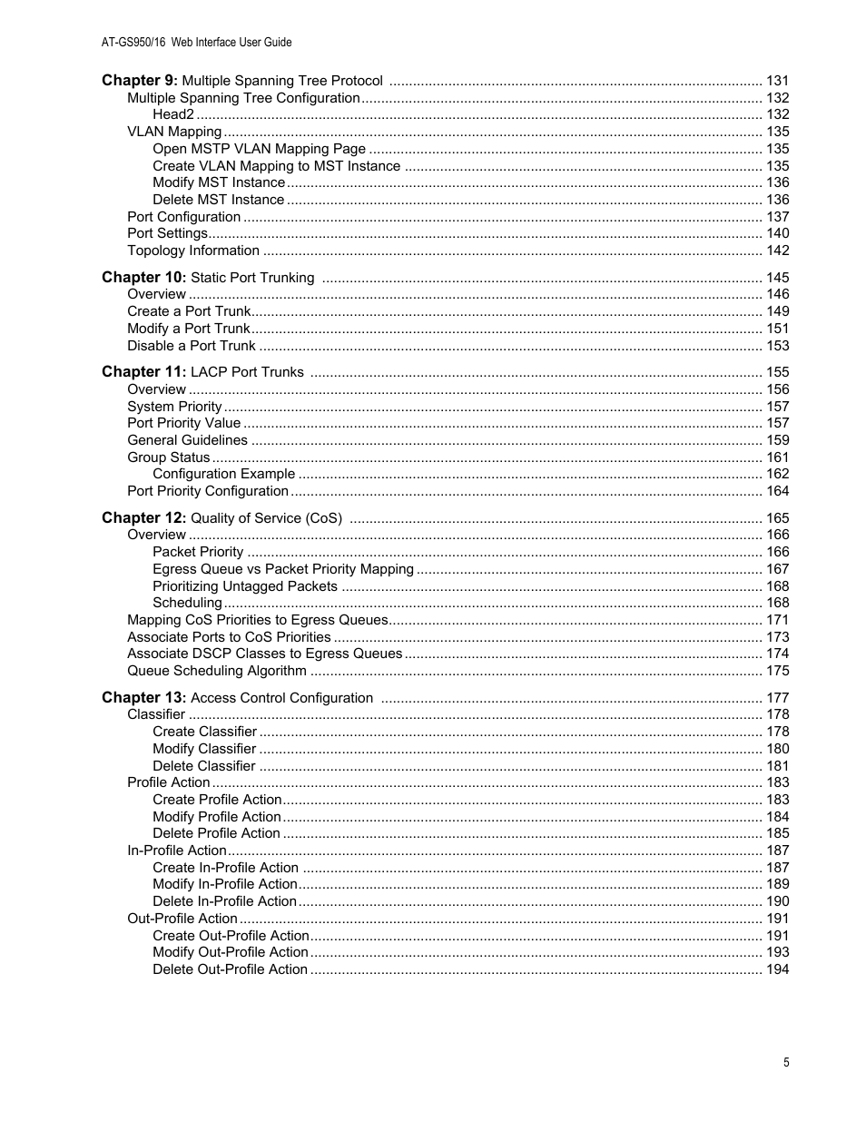 Allied Telesis AT-GS950/16 User Manual | Page 5 / 364