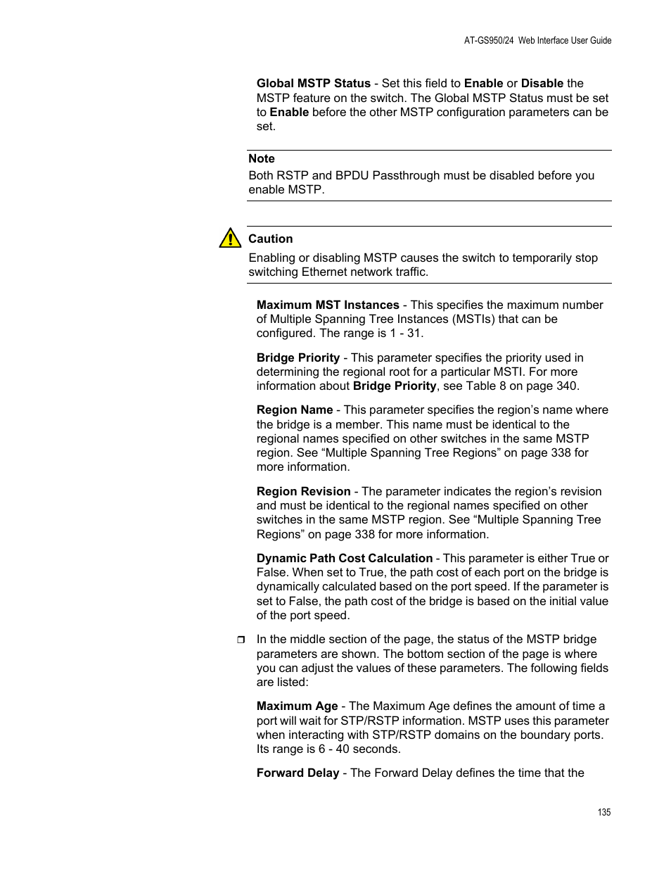 Allied Telesis AT-GS950/24 User Manual | Page 135 / 366