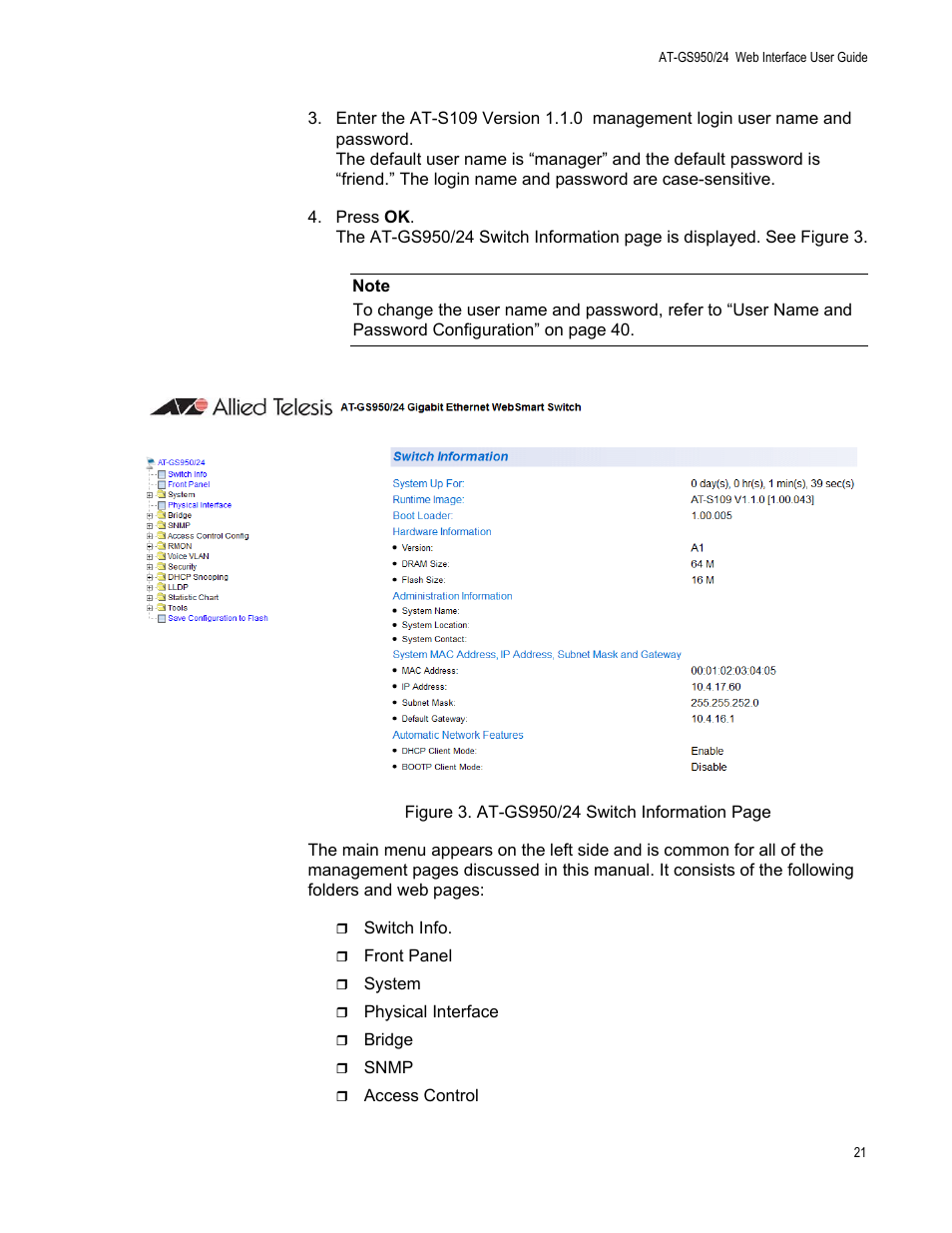 Allied Telesis AT-GS950/24 User Manual | Page 21 / 366