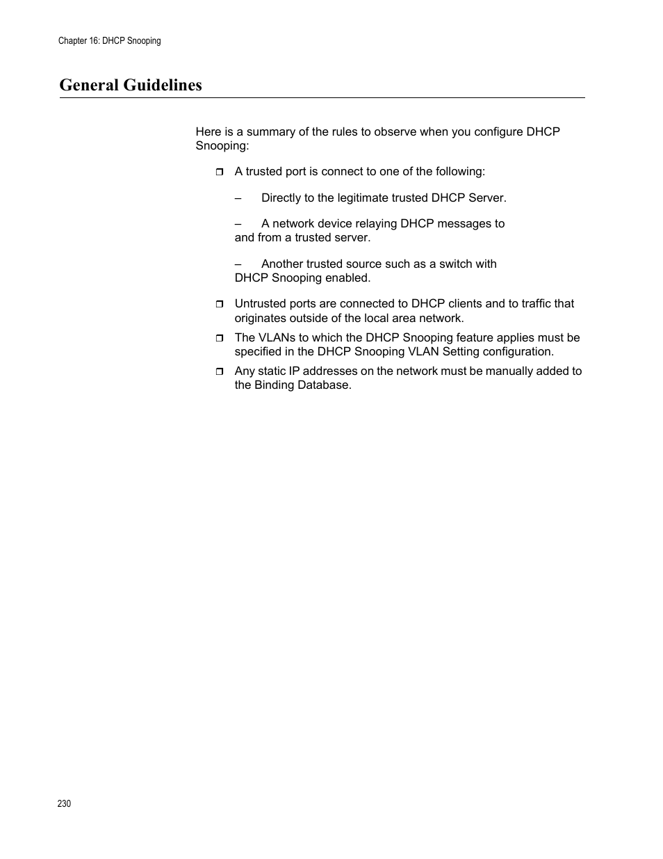 General guidelines | Allied Telesis AT-GS950/24 User Manual | Page 230 / 366