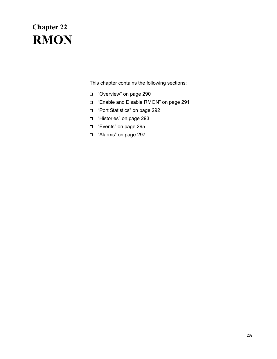 Chapter 22, Rmon | Allied Telesis AT-GS950/24 User Manual | Page 289 / 366